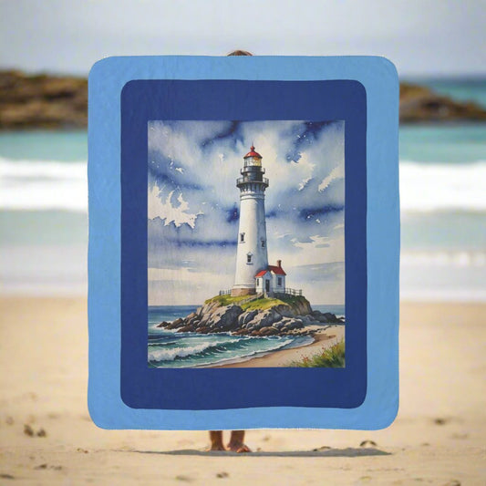 Sherpa Blanket - Original Lighthouse Design for Tranquility