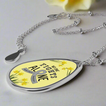 Necklace Pendant Brain Cancer. "No One Fights Alone"