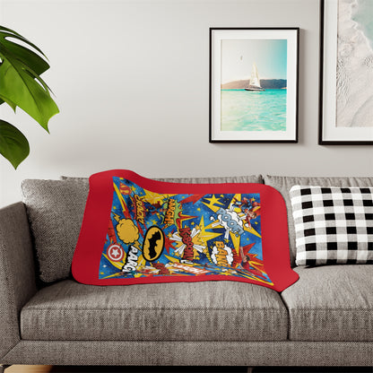 Super Hero Sherpa Blanket Super Bright Colors