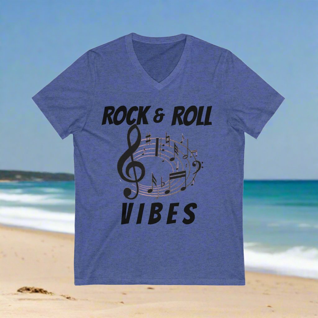 Rock 'n' Roll V-Neck Tee, Music Lover Short Sleeve T-Shirt, Punk Band Graphic Top, Alternative Festival Clothing, Retro Vintage Shirt