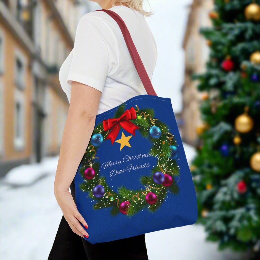 Beautiful festive Christmas Tote Bag Three Sizes Available buy 2 get a free ornament worth $12.98