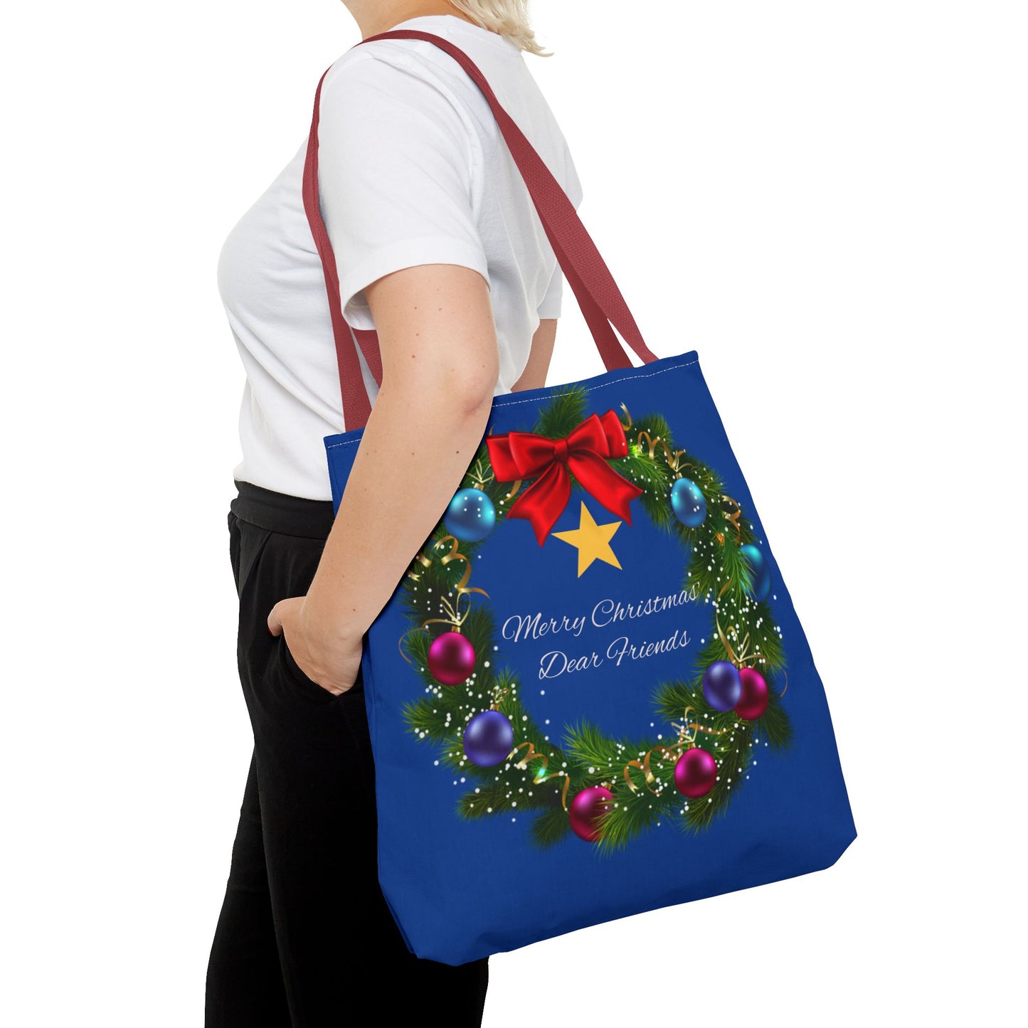 Beautiful festive Christmas Tote Bag Three Sizes Available buy 2 get a free ornament worth $12.98