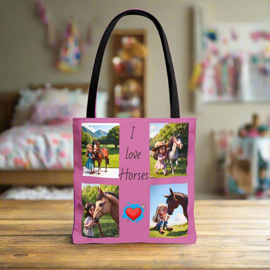 For that special little horse lover in your life. Designed by Moi, Little Horse Lovers tote bag she's sure to LOVE