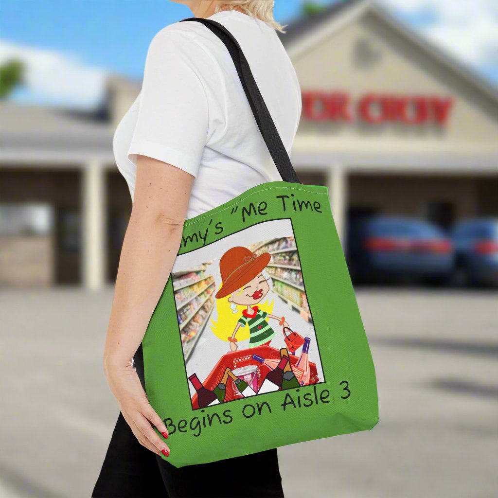 Mommy Me Time Tote Bag with Relaxing Woman Graphic