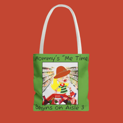 Mommy Me Time Tote Bag with Relaxing Woman Graphic