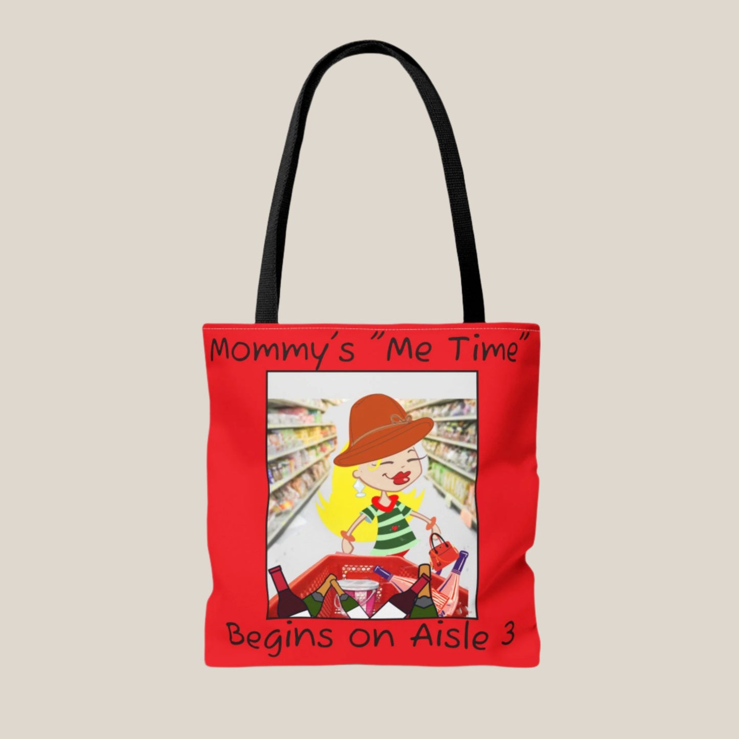 Mommy Me Time Tote Bag with Relaxing Woman Graphic