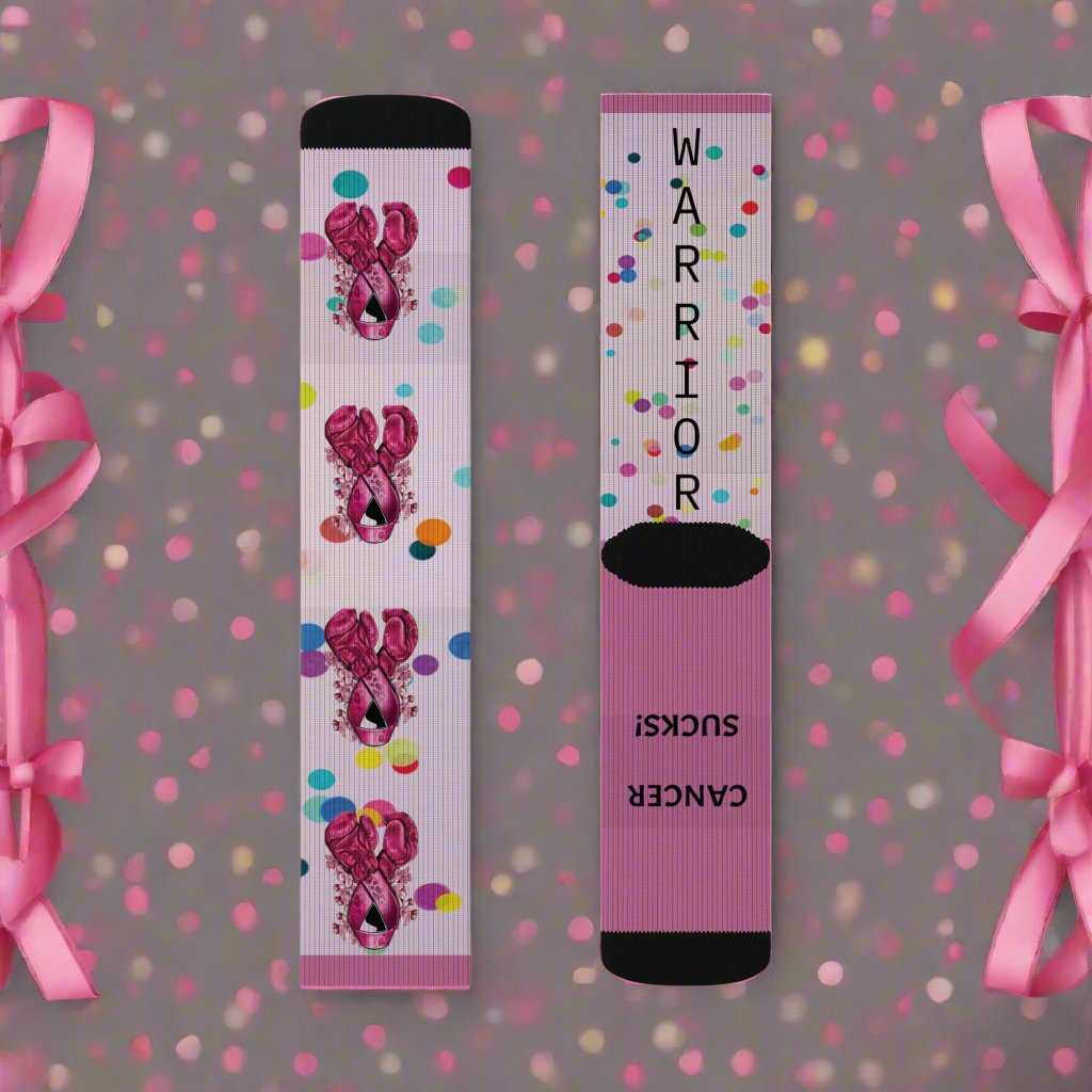 So CUTE and UNIQUE, Amazingly soft pink breast cancer awareness chemo socks, original design