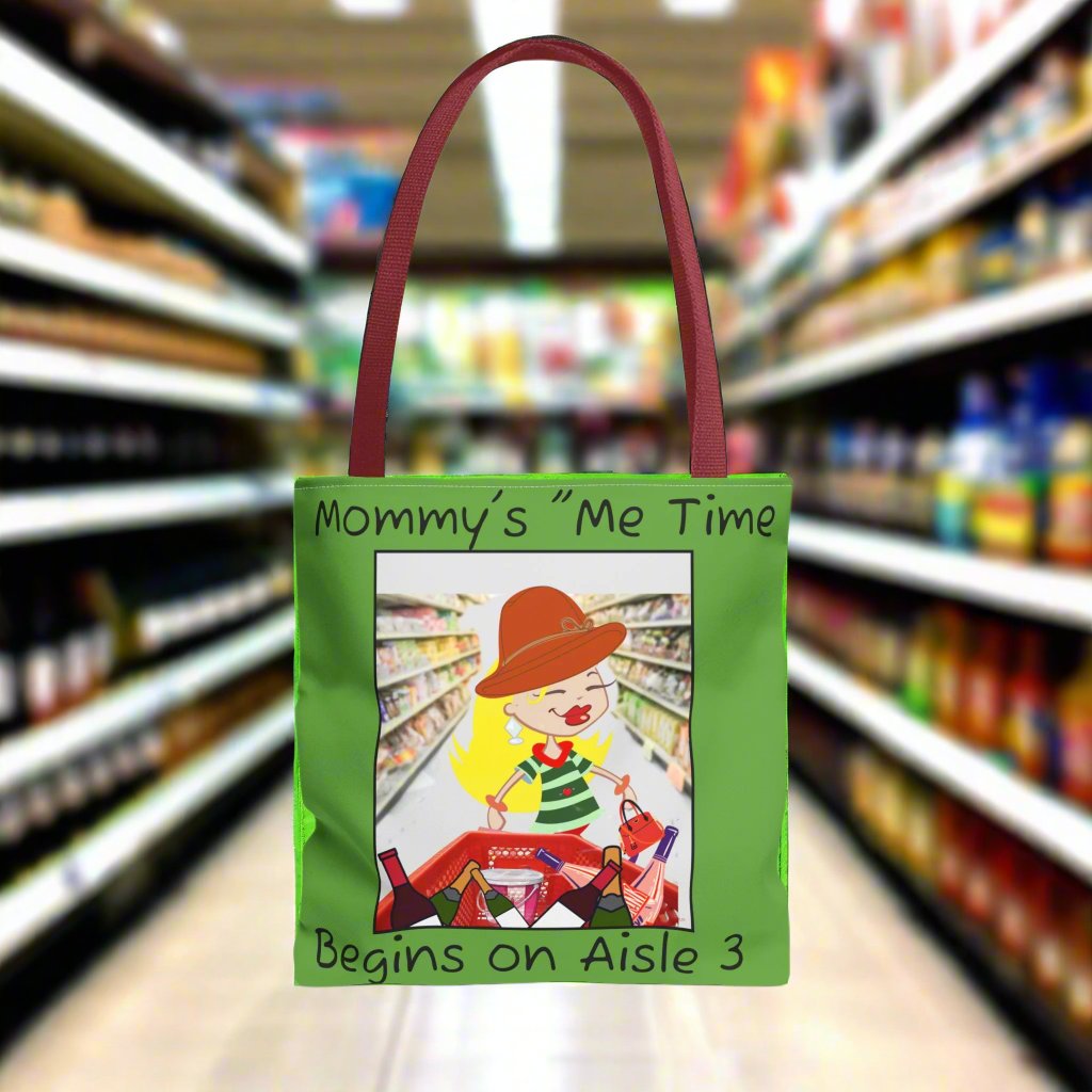 Mommy Me Time Tote Bag with Relaxing Woman Graphic